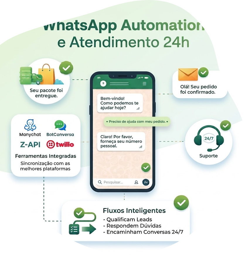 Automação de WhatsApp e atendimento